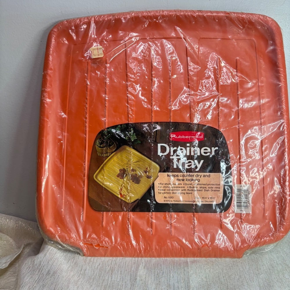 Rubbermaid Drainer Tray Orange 1975 Model 1180 Kitchen Countertop Organizer
